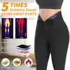 Leggings da sauna per donna Pantaloni da tuta a vita alta Compressione modellante Dimagrante Thermo Workout Trainer Capris Body Shaper