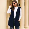 Dames Fleece Vest Jas Casual Dames Hooded Warm Jacket Effen Zachte Spring Mouwloze vest 210524