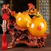 Lucky Fortune Feng Shui Gourd Statue Ornaments Resin Sculpture Crafts Home Decoration Accessories Housewarming Wedding Gifts 210811