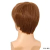 Mäns syntetisk peruk brun färg pelucas perruques de cheveux funains simulering mänskliga remy hår peruker wig-m45