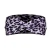 Aros de maquillaje Leopard Cross Tie Diademas Deportes Yoga Stretch Wrap Hairband Moda para mujeres will and sandy