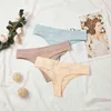 3 pièces/ensemble G-string coton femmes sous-vêtements Sexy culotte femme caleçon string couleur unie Pantys Lingerie M-XL Design