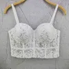 Fashion Sequin Glitter Camisole Women Summer Cashew Lace Boutique Sleeveless Sexy Short Bustier Crop Tops N299 210527