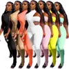 Kvinnor Designerkläder Jumpsuits Rompers Off Axel Tracksuits Solid Color Asymmetric Pit Strip Chest Wrapped Jackor Split Pants Three Piece Suit