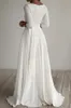 2021 Simples Vestidos de Casamento Modestos Com Mangas Aline Crepe Chiffon Elegante Informal LDS Vestidos de Noiva Mangas Custom Made Religio7167181