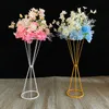 70 cm de decoração de festa de flor vaso de flores de ouro branco titular de metal mesa de casamento Centerpieces stand 10 pcs