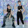 Clothing Sets Girls Hip Hop Crop Tank Top Cargo Pants Kids Sweatpants Teen Joggers Clothes Child Street Dance Wear Costumes Streetwear