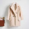 Fluffy Tjock Varm Faux Fur Coat Kvinnor Konstgjorda Plush Jacket Kvinnors Teddy Bear Coats Kvinna Vinter Solid Knapp Jackor 211018