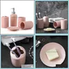 Aessories Bath Gardeth Aessory Set Forniture per il lavaggio in stile europeo Ceramica Tazza per gargarismi Portaspazzolino Dispenser di sapone Piatto Bagno per la casa Fi