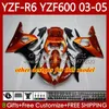 ヤマハYZF-R6 YZF R 6 600 CC YZF600 YZFR 6 03 04 05ボディ95NO.82 YZF R6 600CC 2003 2004 2005カウリングYZF-600 03-05オートバイボディワークキットファクトリーブルーBLK