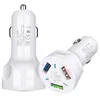 4 Port USB Carreger LED Plug de carregamento rápido 7A Adaptador de carga rápida para iPhone 12 11 Samsung Xiaomi Huawei no carro