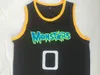 Erkek Uzay Jam # 0 Alien Monstars Tune Kadro Basketbol Formaları Moive Siyah Dikişli Gömlek S-XXL