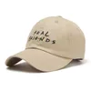 韓国のブランドの野球帽の男性女性の手紙刺繍の本当の友人帽子帽子のトレンドヒップホップスナップバックキャップカジュアルカニエTumblr Dad Hat X0726