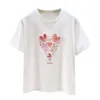Été Harajuku t-shirt femmes mode coréenne t-shirt filles à manches courtes perles amour impression t-shirt Femme hauts rose 210604