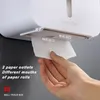 Toalettpapperhållare Vägghängda Vävnadslåda Hushållens icke-perforerad pumpning Kreativ multifunktionell Paperrack för badrumsverktyg