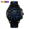 SKMEI Hommes Montres À Quartz Mode Casual Bracelet En Silicone Montres 30M Résistant À L'eau Chronomètre Calendrier Complet Montre 9136-2022