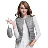 Femmes 90% Ultra Light Duck Down Vest Veste décontractée Automne Hiver Col rond Manteau sans manches 210430