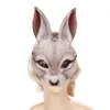 Costume de Cosplay d'halloween 3D lapin Mardi Gras, demi-visage EVA, masques d'animaux pour enfants et adultes, accessoires de fête de carnaval