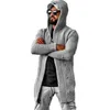 Camisolas masculinas Cardigan Cardigan Camisola Homens Hip Hop Casaco Cor Sólida Outono Casual Moda Roupa de malha com capuz