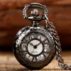 Vintage évider fleur montres hommes femmes Mini montre de poche à Quartz collier chaîne horloge à collectionner