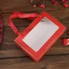 Stobag 10 SZTUK Chiny Rok Pieczenia Pudełko Pakowanie Pudełko z przezroczystym uchwytem okiennym Red Prezent Decoration Party Favor 210602