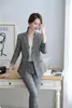 Abiti da donna Blazer Abiti da lavoro formali da donna con giacche e pantaloni a tubino Stili uniformi Abbigliamento da lavoro da ufficio da donna Pantaloni da tailleur femminile