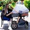Barnvagnar 3 i 1 baby barnvagnar lyxigt högt landskap barnvagn bärbar barnvagn kinderwagen bassinet foldbar car1771192