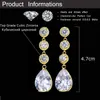 Or jaune et argent plaqué zircon cubique femmes longues grandes boucles d'oreilles goutte d'eau pour mariage demoiselles d'honneur bijoux CZ242 210714