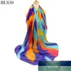 Sciarpa Rainbow Nuova Donne Voile Scialle Stampa a strisce lunghe Sarongs Hijab Beach Swimsuit Cover Up Bikini Sciarpa Pareo Bufandas