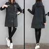 Vår Höst Trench Coat Kvinnor Kausal Långärmad Med Hood Medium Armé Grön Kvinna Casaco Feminino S 210525