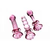 3 st set Rose Crystal Glass Anal Onani Supplies Anal Plug Glas Dildo Rosa Prostata Massage Analsexleksaker För Män Kvinna Y201118