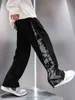 Mannen broek effen baggy losse elastische broek joggingbroek casual broek broek groot recht grijs zwart 211201