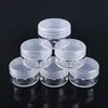 2021 3 5 8 10 15 20 ml Klar plastburk med PE Cap Cosmetic Cream Pot Container Makeup Eye Shadow Nails Powder Smycken Flaska