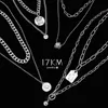 17km hiphop goud zilver kleur lange ketting ketting voor vrouwen partij punk multilayered bal cross hanger ketting 2021 sieraden G1206