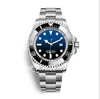 Heren horloge 43 mm D-blauw keramische bezelbewonerzee 126603 126600 126660 Sapphire cystal roestvrij staal met glide vergrendeling clasp Automa297Z