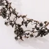 Barock Vintage Schwarzer lila Kristallperlen Braut -Tiaras Krone Festzug Diadem Schleier Tiara Hochzeit Haarzubehör 2107012411658