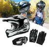 Caschi motociclistici per bambini casco per bambini casco pieno viso motocross Casco Moto offroad Street Goggles guanti bici atv Capacete3899986