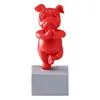 Mooie Yoga Franse Bulldog Statue Hars Figurines Nordic Creative Cartoon Animals Sculpture Children 'Room Decor Crafts 2111108