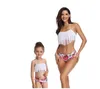 Mother And Daughter Swimsuit Family Look Mommy and Me Clothes Bikini Tassel Mom Swimwear Matching 210724