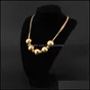Earrings & Necklace Jewelry Sets Gold Beads For Women 2022 Fashion Choker Clavicle Chain Chic Eardrop Christmas Year Gifts Drop Delivery 202
