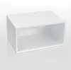 Plast Transparenta skohållare Fällbara stapelbara förvaringslådor Display Superimposed Combine Shoes Containers Cabinet Boxes ZC671