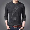 Camisola de marca de moda para mens pulôver O-pescoço magro ajuste jumpers knitwear inverno quente estilo coreano roupas casuais roupas 211018