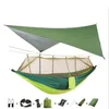 Tält och skydd Portable Camping Hängmatta Markis Myggsäker Utomhus Ryggsäck Resor Strand Vandring Aerial Mosquito Net Tent Vattentät C