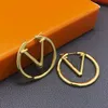 Big Circle Simple Earrings Hoop Earrings for Woman High Quality Classic Letter Design Big Circle with Box