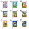 47 * 32 cm Tier Garten Flagge Ostern Kaninchen Ei doppelseitiger Druck Banner DIY Hof Dekoration Flaggen ZWL428