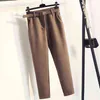 Women Wool pants Casual Solid Autumn Winter Thick Warm Harem Ankle-Length Pants Trousers S-XXL 211124