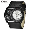 OULM HP4094 Big Size Sport Men Wide Band Leather Watches Decoratief kompaskwarts Klok mannelijke casual polshorloge polshorloges4455635