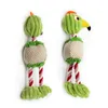 3 färger Cotton Rope Pet Toys Pets Dog Chews Toy Puppy Squeaker Squeaky Sound Toy fylld rosa Flamingo Green Parrot4270879