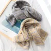 New Style Striped Plaid Knitted Scarf Double Sided Short Scarf Winter Warm Stripe Knitted Scarf For Students