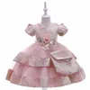 Abiti per ragazze adolescenti primaverili Abito floreale a maniche corte stile Lolita per pianoforte da cerimonia nuziale Esegui vestiti per bambini E1005 210610